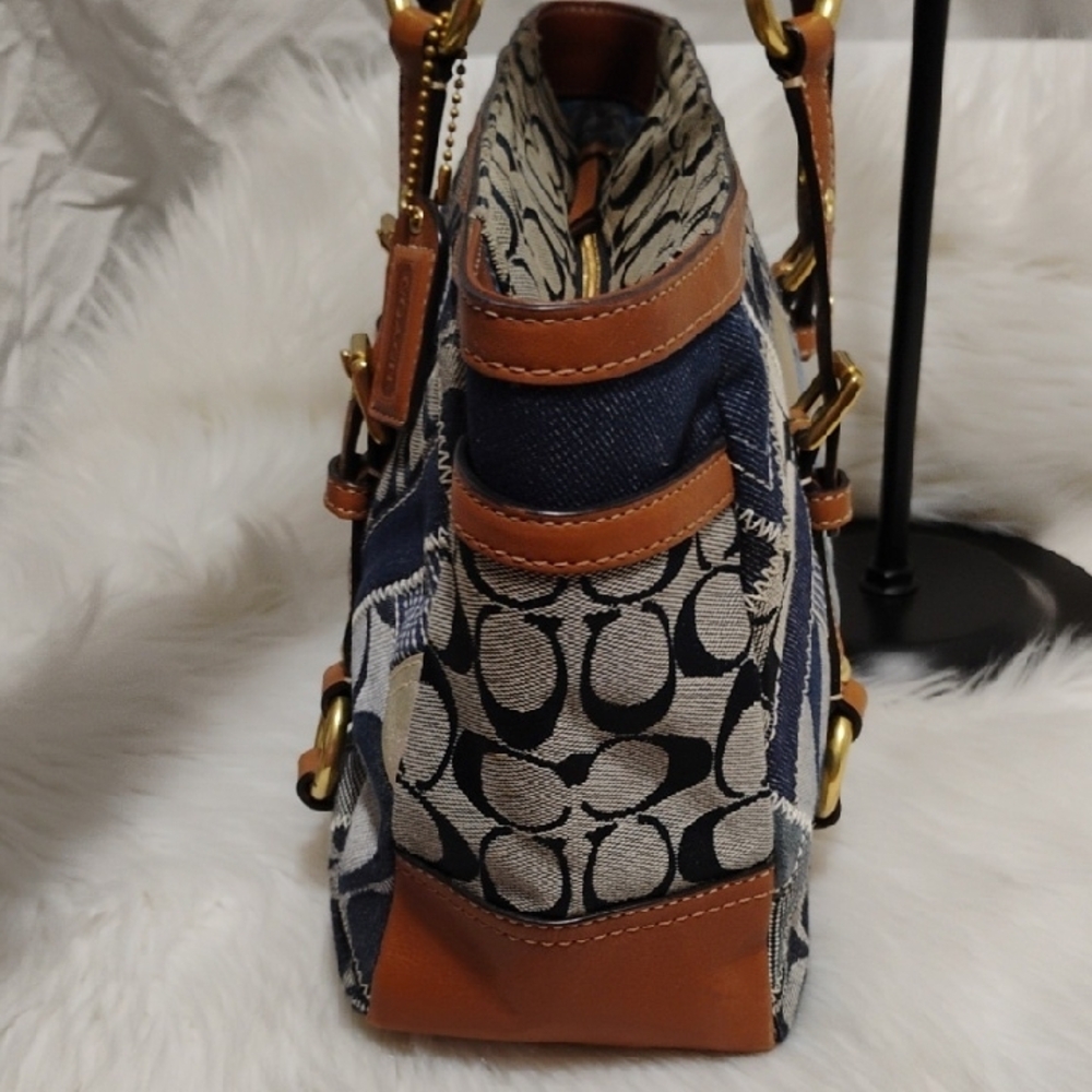Flash Sale! Coach Blue Denim Patchwork Leather Tr… - image 7